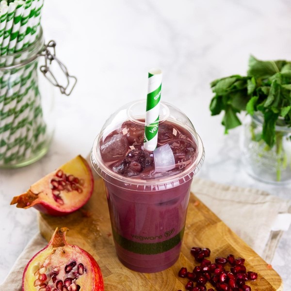 Jumbissimo green stripe 10mm paper straw, 7.8" PS10-GS (1600) - Image 2